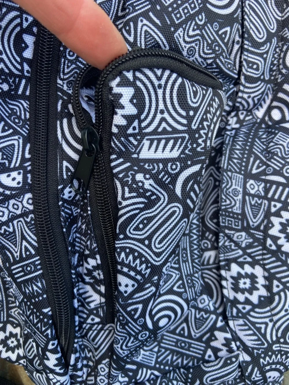 Kavu Backpack Sling Back Black‎ White Abstract